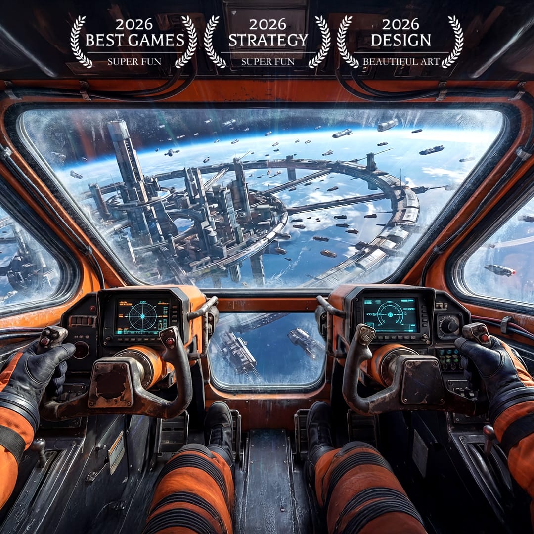 First-person spaceship cockpit view
