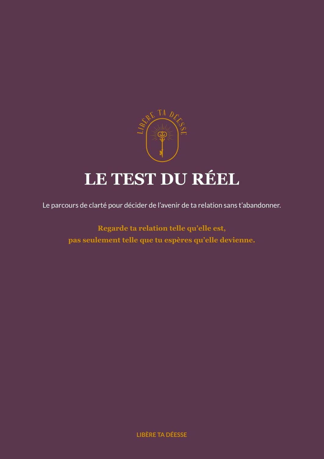 Couverture du workbook Le Test du Réel