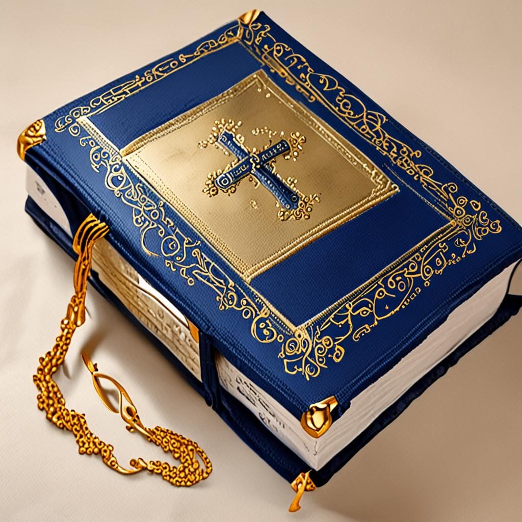 Bible cover gold navy elegant