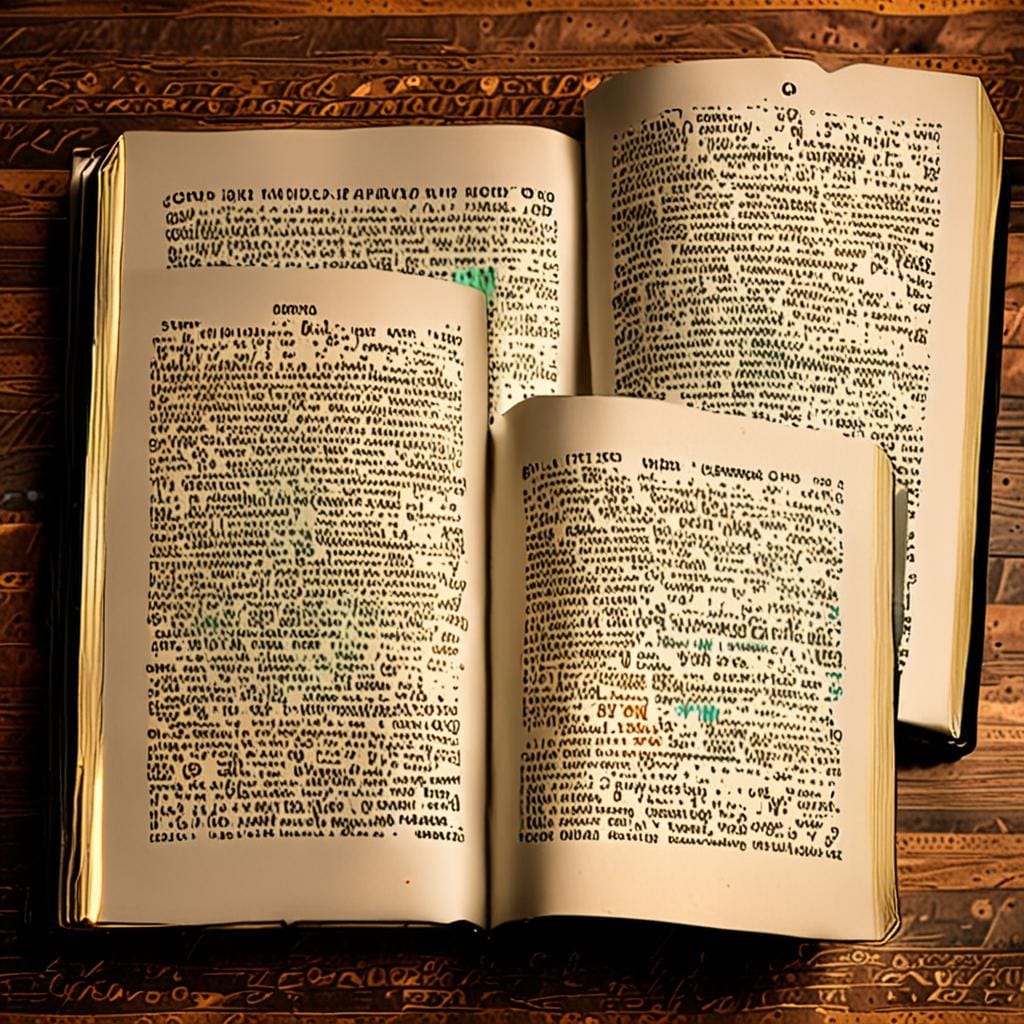 colorized Bible scripture pages highlighted