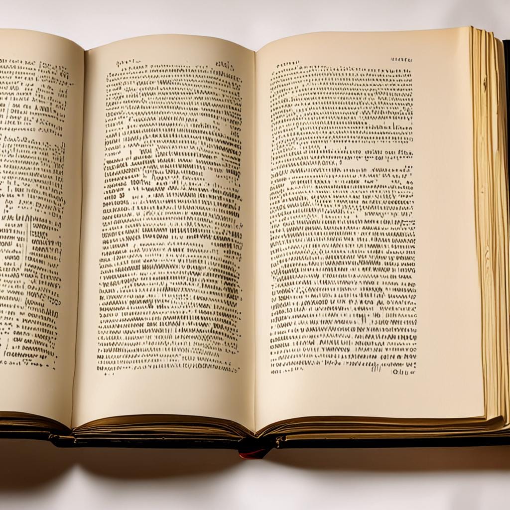 open hardback Bible pages, elegant lighting