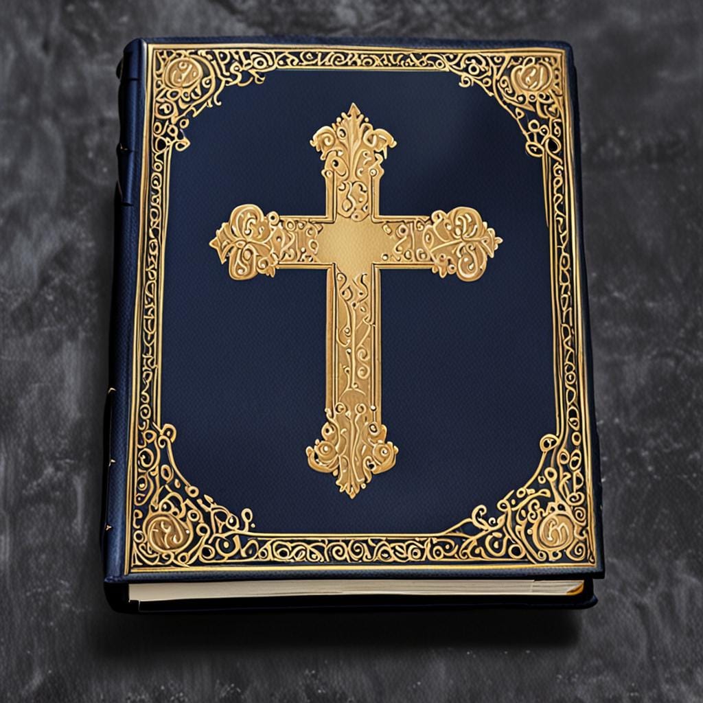 hardback Bible cover, elegant navy and gold