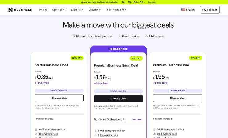 Hostinger Business Email Package