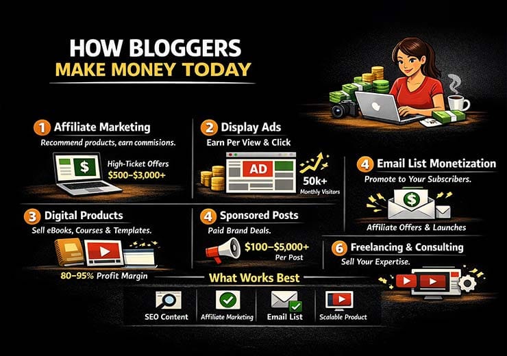 How bloggers make money online