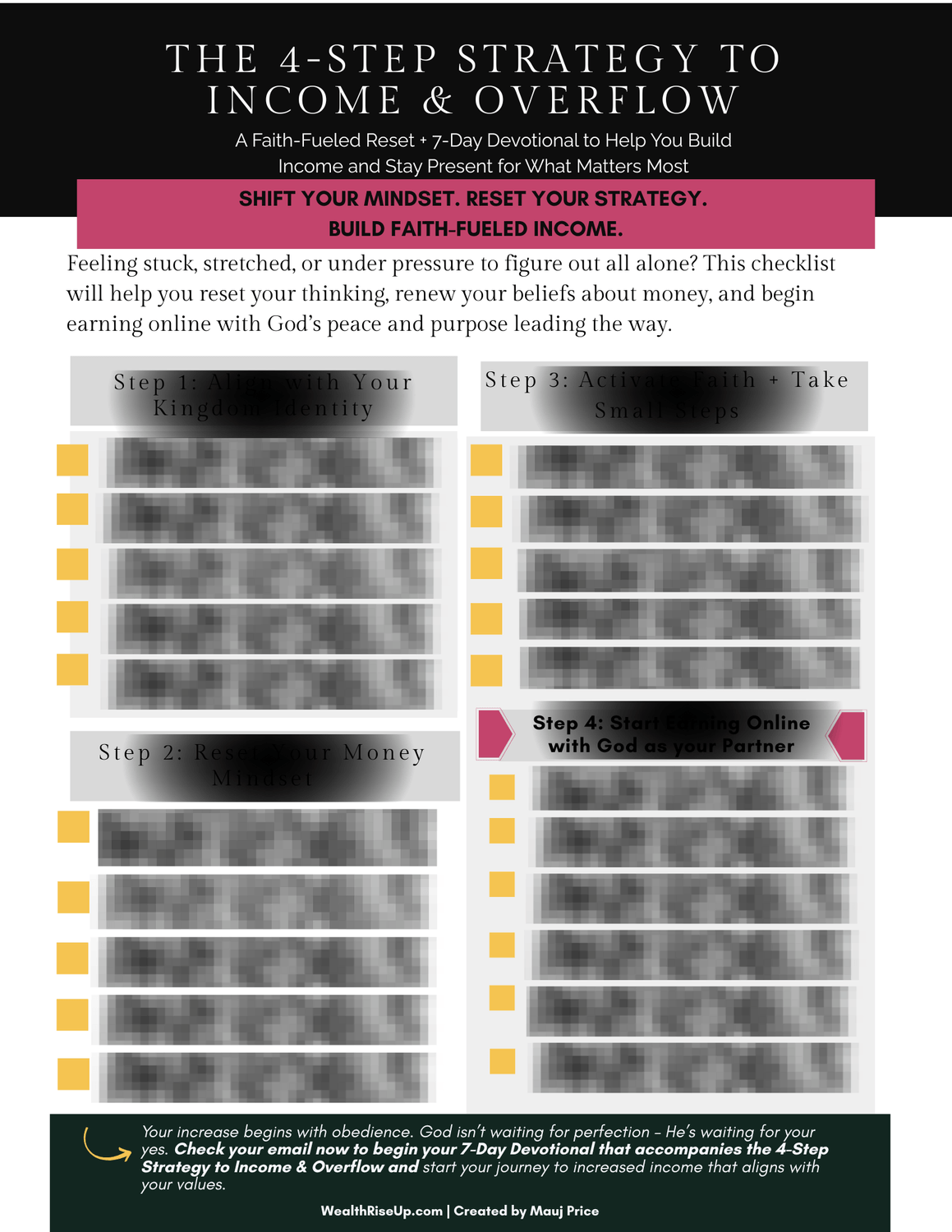 Cover image for the Money Mindset Reset Checklist