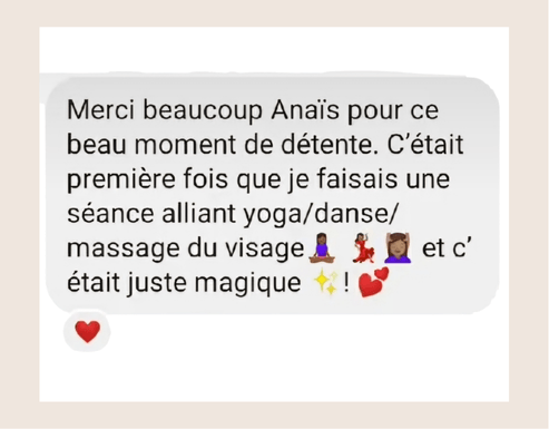 témoignage cliente (cours de yoga en ligne)