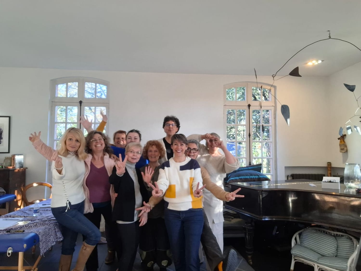 Un groupe réuni autour de la pratique