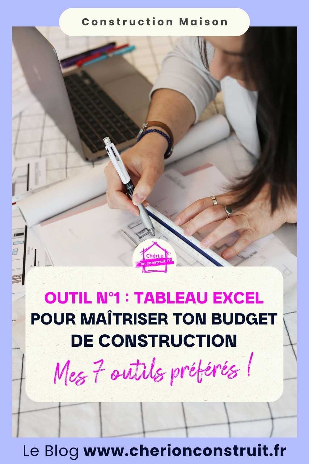 Tableau excel budget construction maison