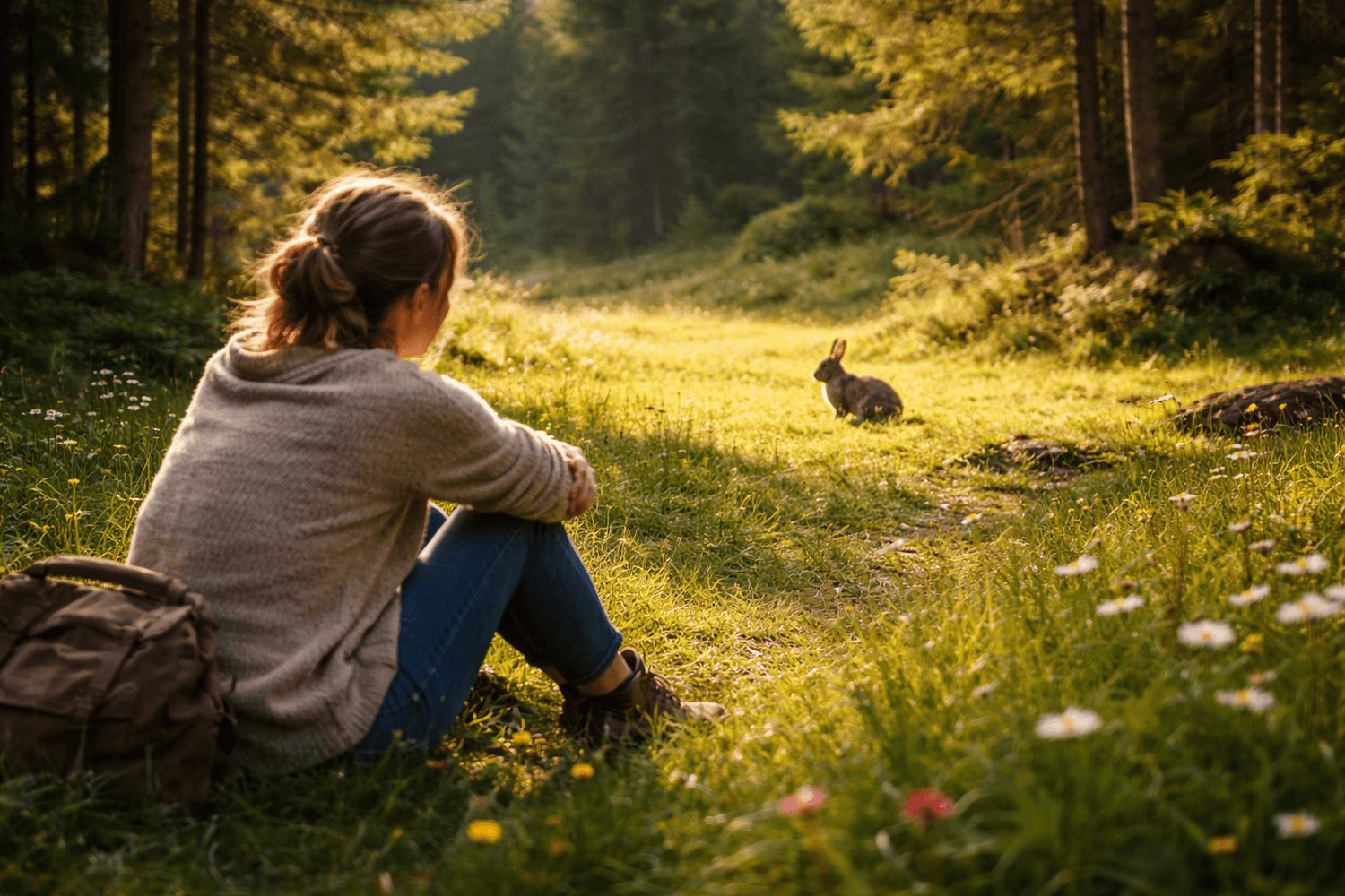 femme qui se ressource en observant la nature