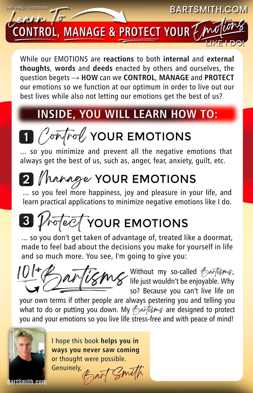 Learn To Control, Manage & Protect Your Emotions For Greater Peace Of Mind & A Stress-Free Life By Bart Smith