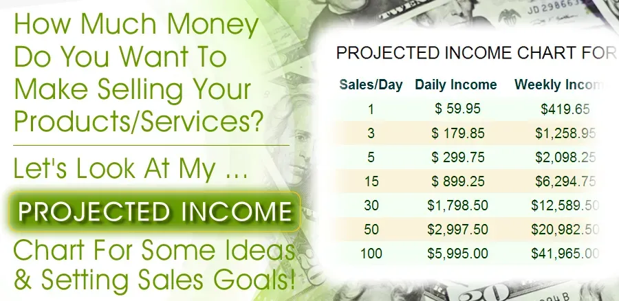 My Personal "50 States" Projected Sales & Income Chart