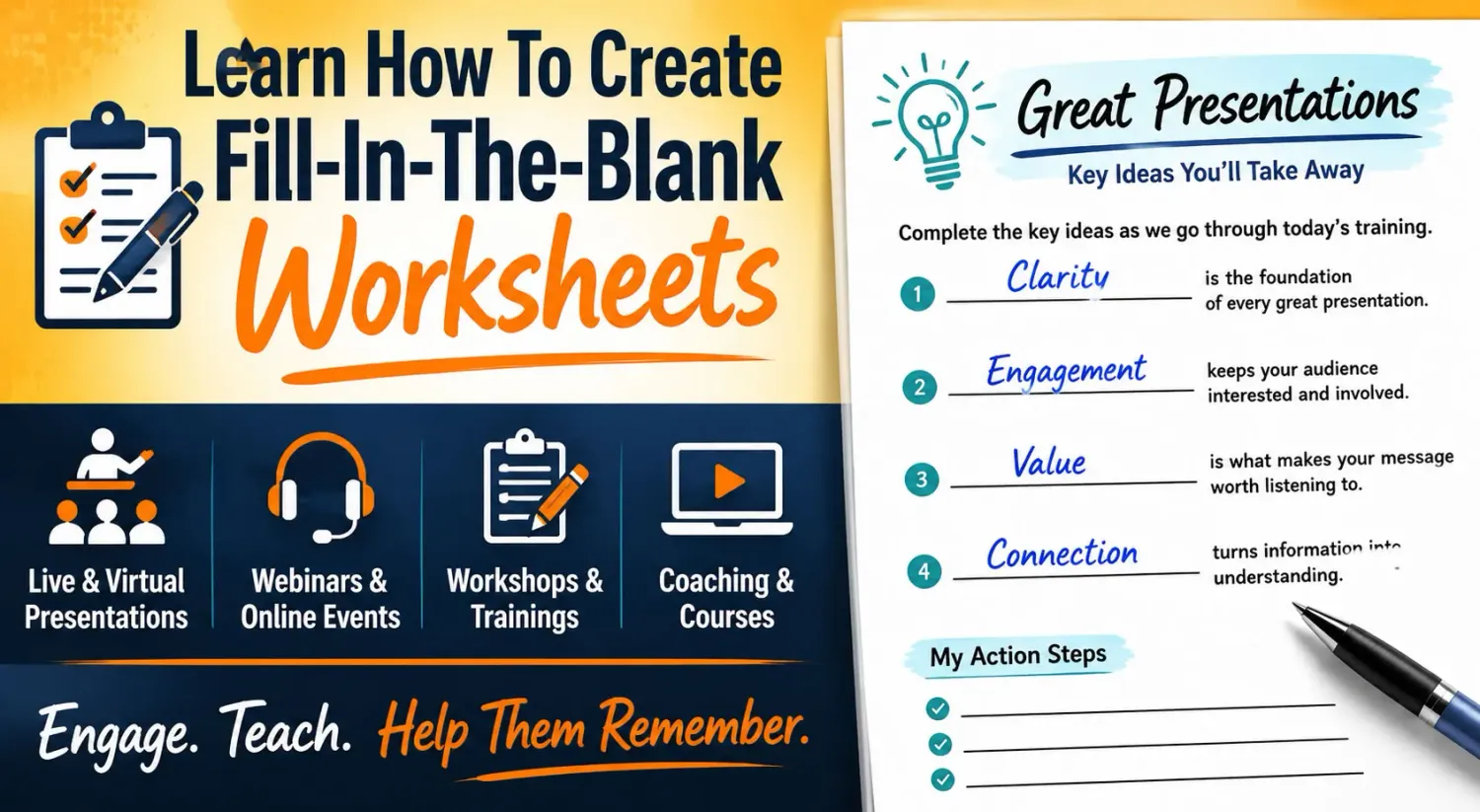  How To Create Fill-In-The-Blank Handouts For Speaking & Training Purposes