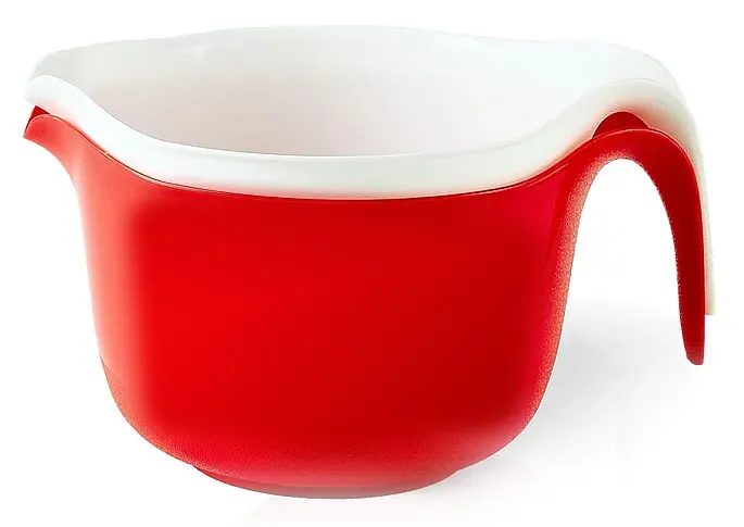 9 Pc Large Mixing Bowls with Handles, 3.6 qt - Plastic Nesting Bowls for Kitchen, Lightweight Batter Bowls, Easy to Clean (Includes: 4 Mixing Bowls + 5 Measuring Spoons Set)