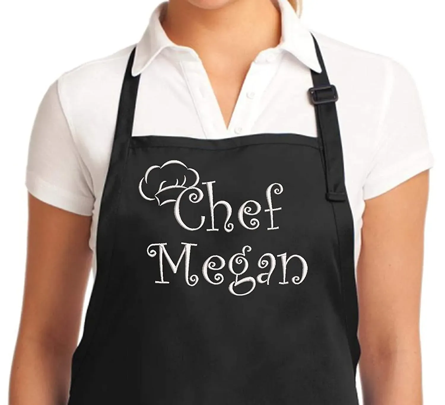 Personalized Apron With Name, Custom Embroidered Chef Apron for Men & Women, Adjustable Cooking Apron for Baking, Grilling & Kitchen Use, 6 Colors
