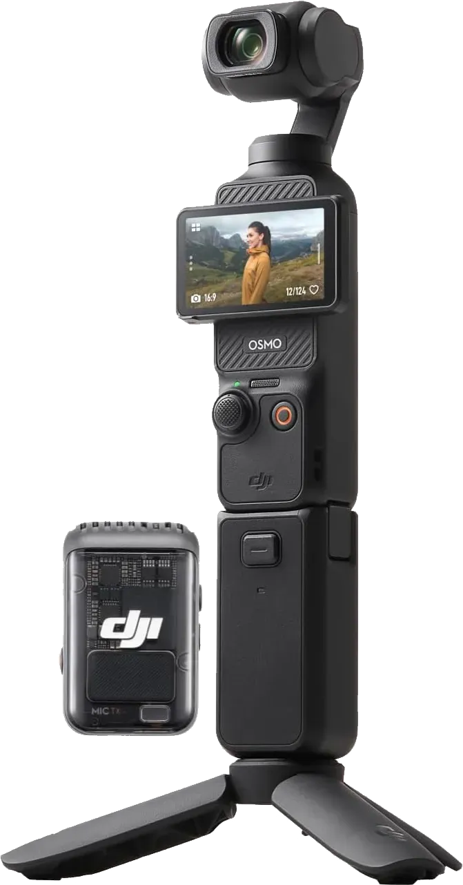 DJI Osmo Pocket 3 Creator Combo, Vlogging Camera with 1'' CMOS, 4K/120fps Video, 3-Axis Stabilization, Face/Object Tracking, Fast Focusing, Mic Included for Clear Sound, Digital Camera for Photography