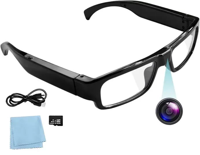 dahocamgo 1080P Camera Glasses Video Glasses HD Eyewear Spy Camera Video Recording Camera Photo Taking Video Camcorder for Meeting, Travel, Sports(Included 32G TF Card)