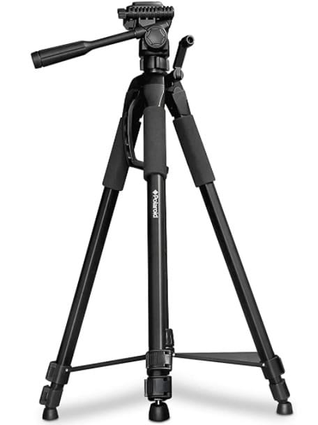 Polaroid 72" Premium Tripod | Durable, Compact & Lightweight | 3-Section Flip-Lock | Multi-Function Pan Head | Additional Quick Release Plate | Includes Carrying Case"