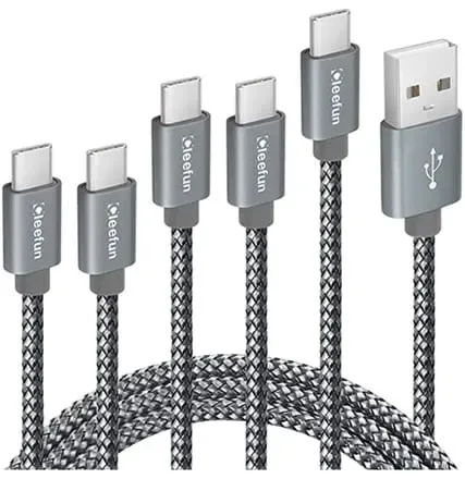 5-Pack USB-C Cable Fast Charging Mobile Phone Cables [3/3/6/6/10 ft] (Amazon.com Search Results)