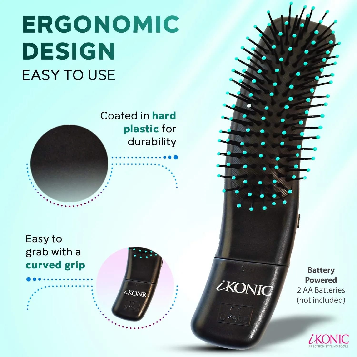 KONIC 3-in-1 Vibrating Hair Growth Brush Scalp Massager Hair Regrowth & Detangling Brush