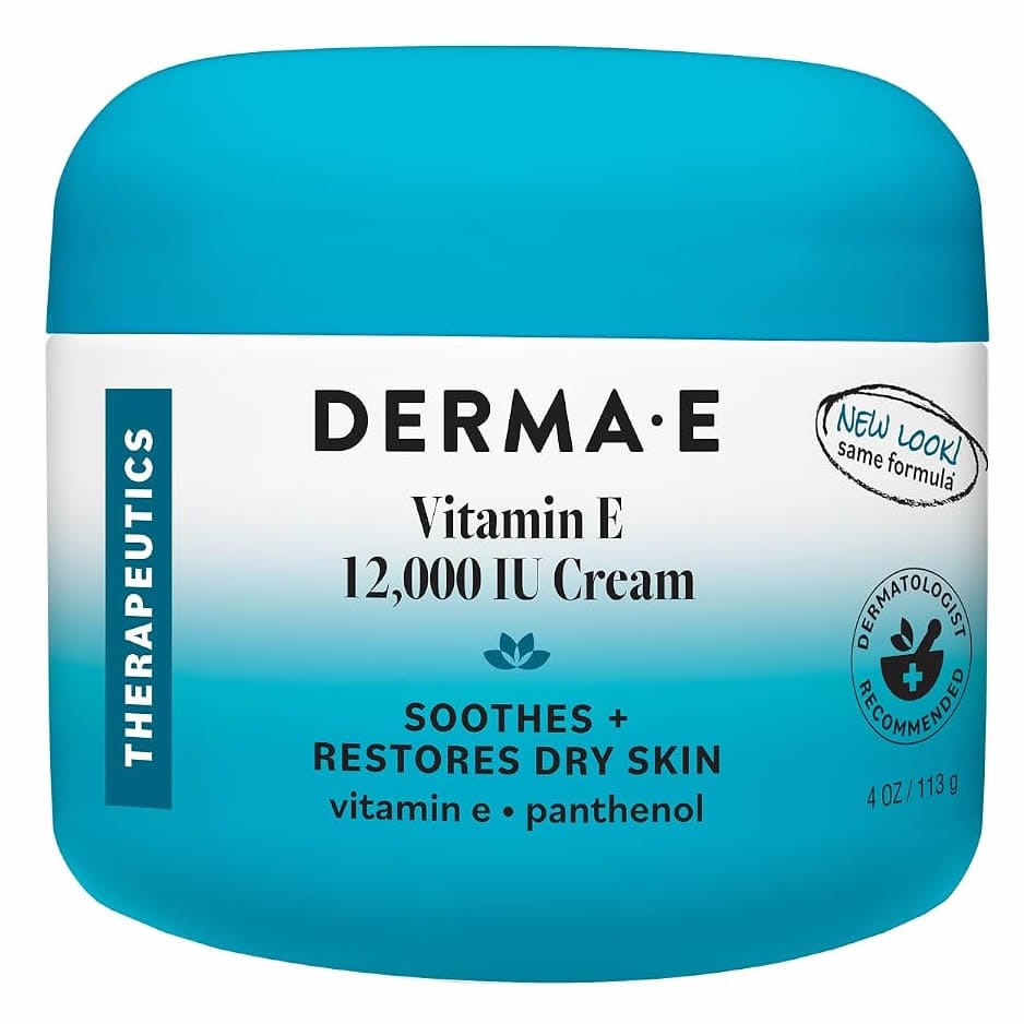 DERMA-E Vitamin E 12,000 IU Multi-purpose Face Cream, Hand Cream & Body Lotion Soothes & (4 oz) (Amazon.com)