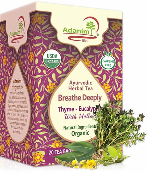 Adanim Bio Organic Herbal Tea Mullein Thyme & Eucalyptus Blend