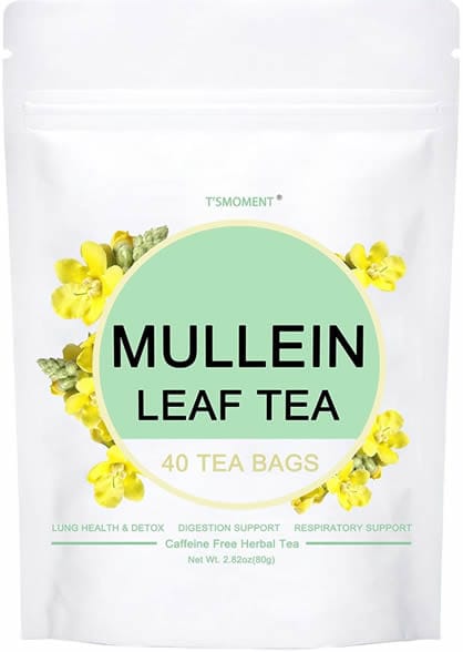 Mullein Leaf Tea Bags - Natural Healthy Herbal Tea For Lung Detox & Respiratory Support