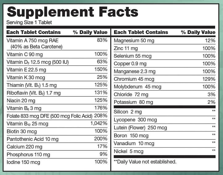 Kirkland Signature Adult 50+ Mature Multi Vitamins & Minerals