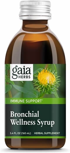 Gaia Herbs Bronchial Wellness Syrup - Immune Support Supplement to Help Maintain Lung Health and Help Provide Comfort for Occasional Sore Throat (5.4 Fl Oz; 30-Day Supply)