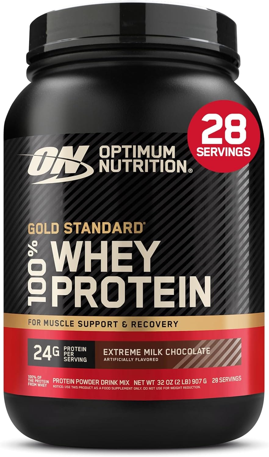 Optimum Nutrition Gold Standard 100% Whey Protein Powder, Double Rich Chocolate, 2-Pound (Packaging May Vary)