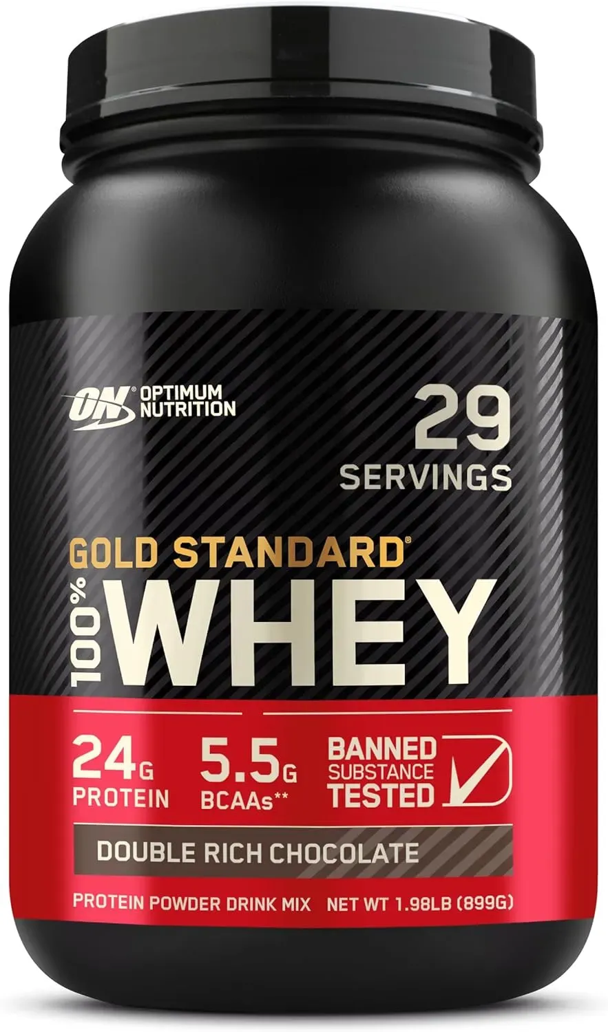Optimum Nutrition Gold Standard 100% Whey Protein Powder, Double Rich Chocolate, 2-Pound (Packaging May Vary)