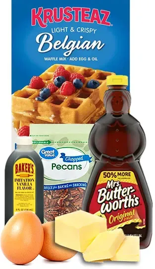 Bart Smith's Decadent Pecan Belgian Waffle Recipe Ingredients