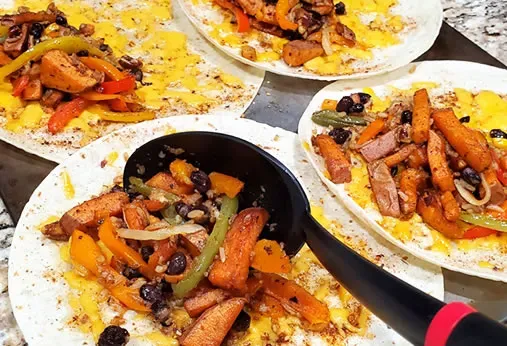 Bart's "Vegetarian" Sautéed Sweet Potato Soft Tacos (or Mini-Burritos)
