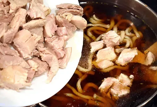Bart's "Heavenly" Udon (Japanese Noodle Soup) With Sautéed Salmon (or Chicken Thighs)