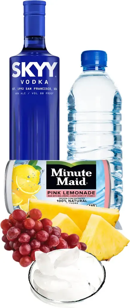 Bart's "World Famous" Party "Barty Smoothie" With Pineapple, Red Grapes & Pink Lemonade Concentrate