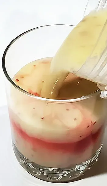 Bart's "World Famous" Piña "Bart-Ladas" Blended With Real Pineapple Slices, A Handful Of Red Grapes & Raspberry Fruit "Lava Flow" Puree Drink Mix
