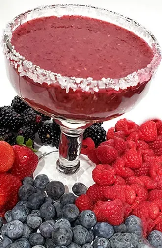 Bart's "Very Berry" Frozen "Bart-A-Ritas" Made With Frozen Raspberries, Blueberries, Blackberries & Jose Cuervo "Classic" Margarita Mix
