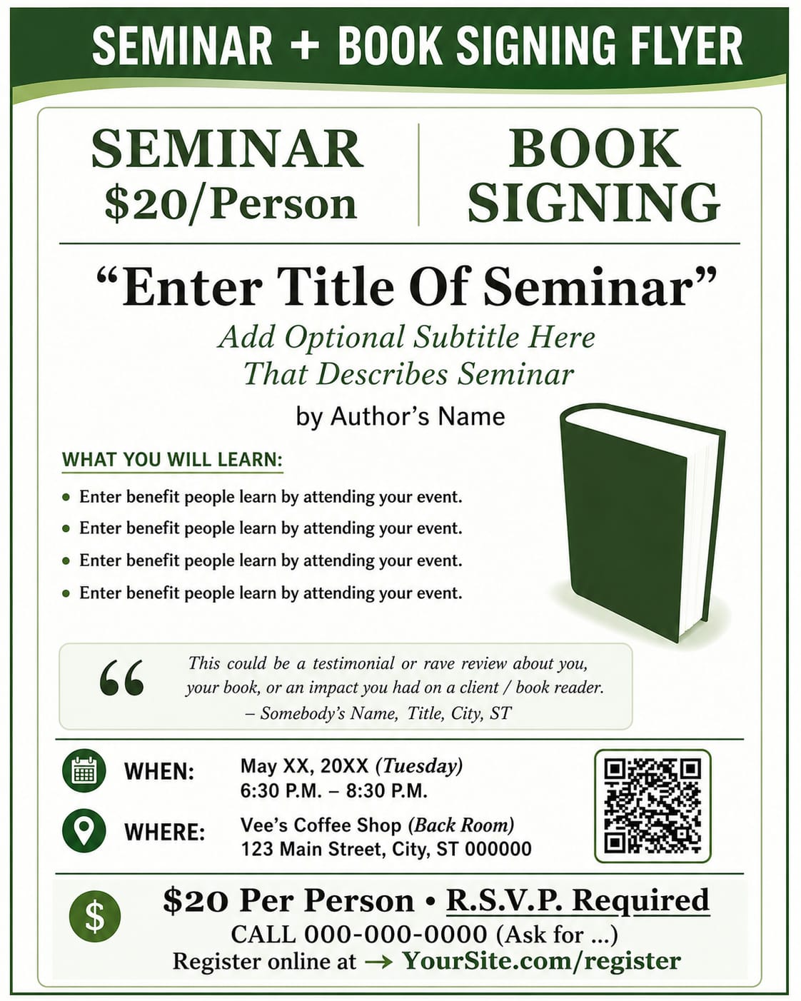 Seminar & Book Signing Flyer Ideas For Authors