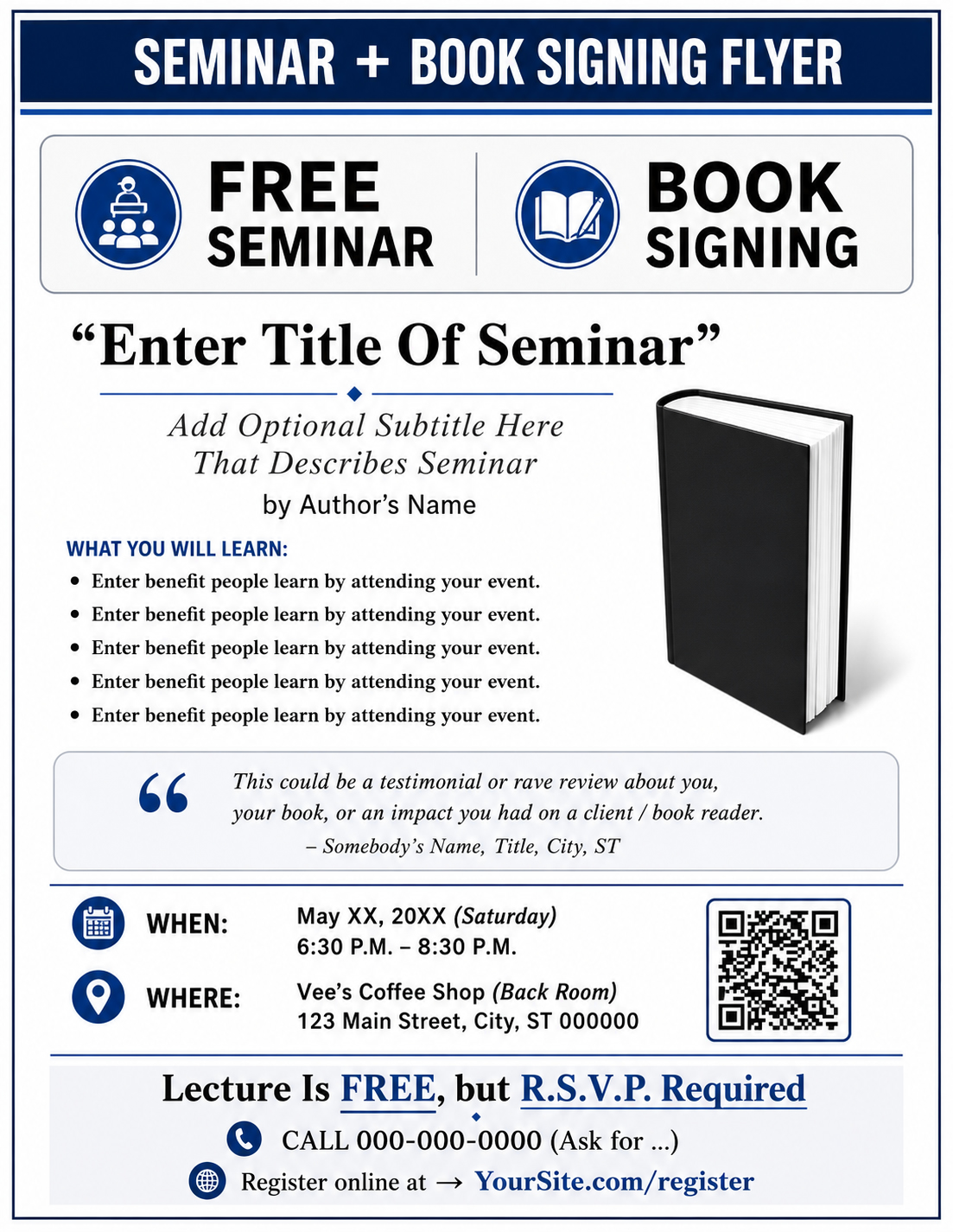 Seminar & Book Signing Flyer Ideas For Authors