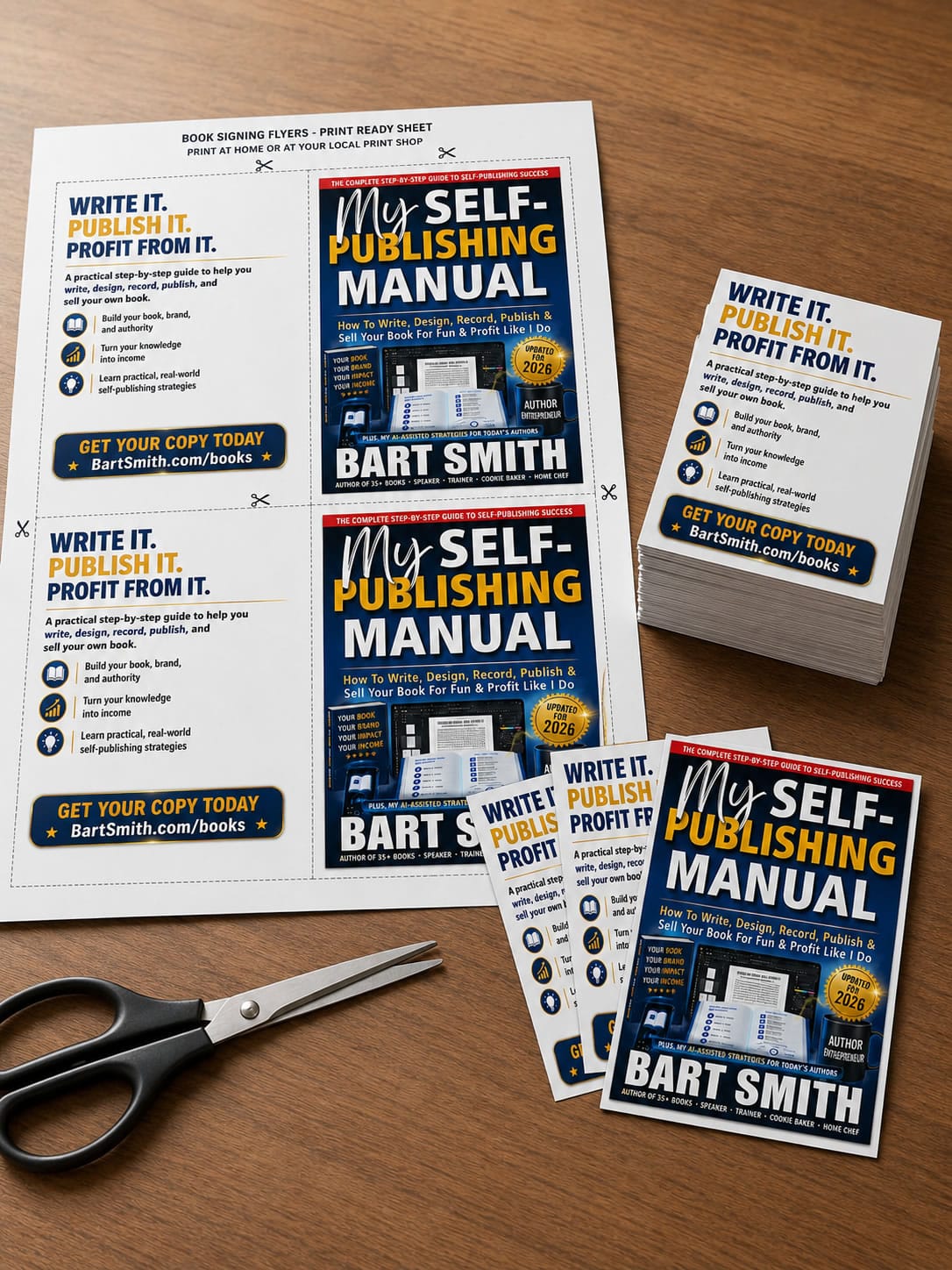 Create 1/4 Page Flyers For Book And Author Promotions