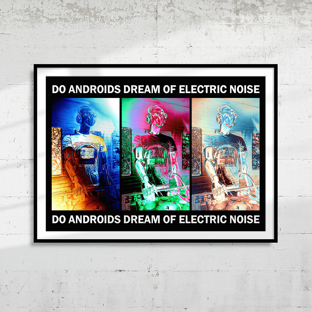 Framed art print on a grey concrete wall