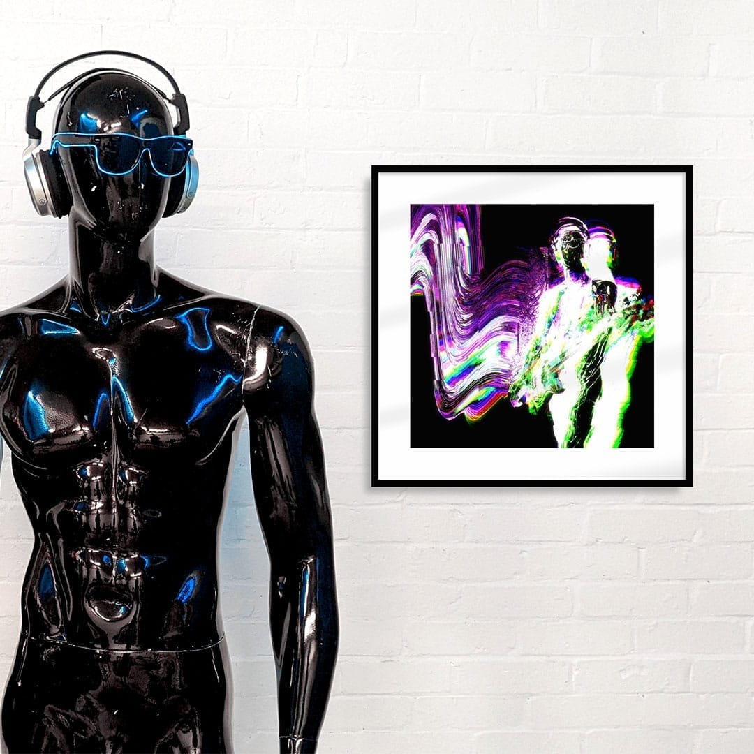 Digital art projected on a building at night in Berlin