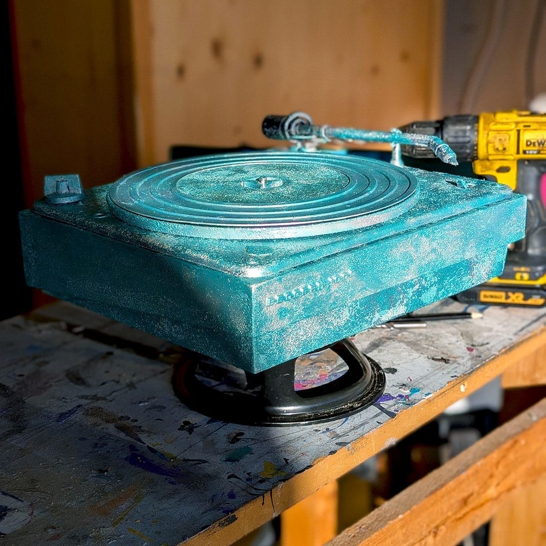 Wall gallery of digital art by Zeitwarp on display in a Milan exhibition