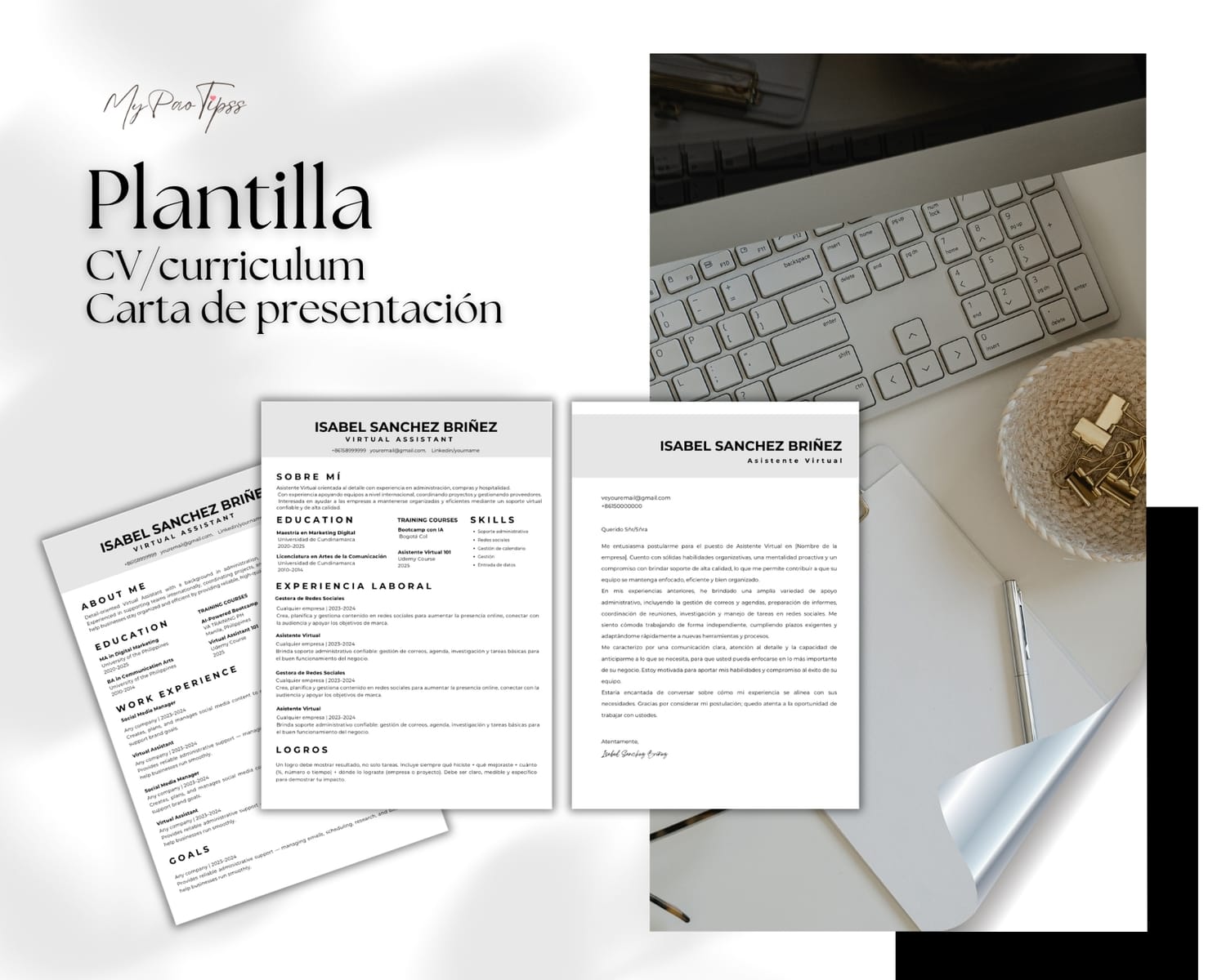 Plantilla CV y Hoja de Vida