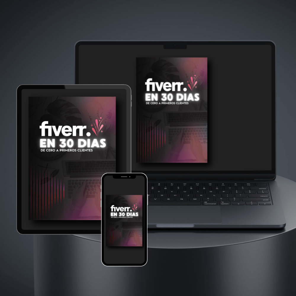 Mockup del ebook Fiverr en 30 Días