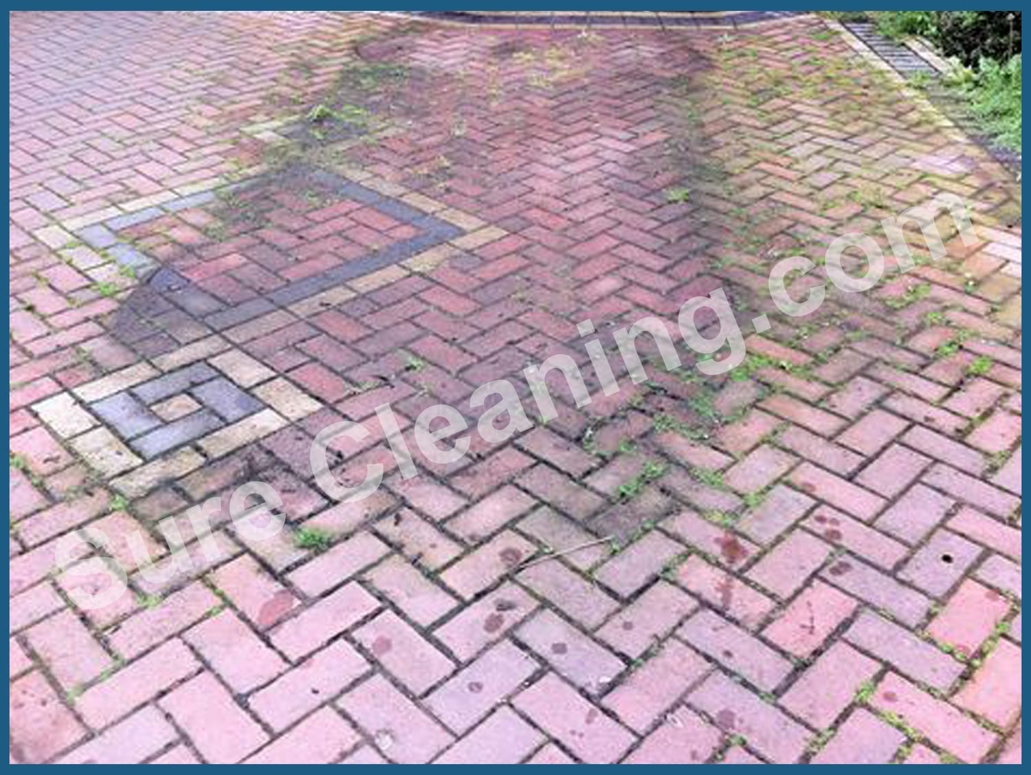 Block pave drive before clean