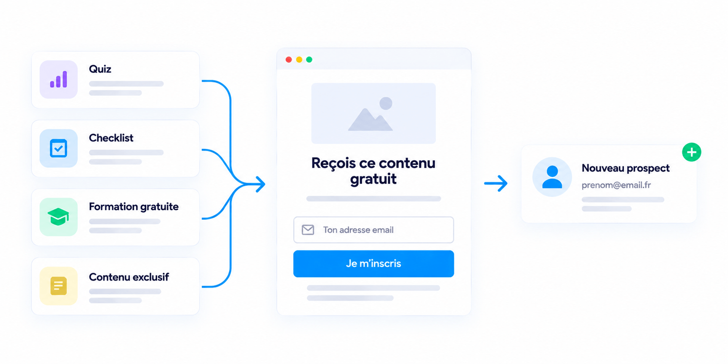 Page de capture Systeme.io pour récupérer un prospect