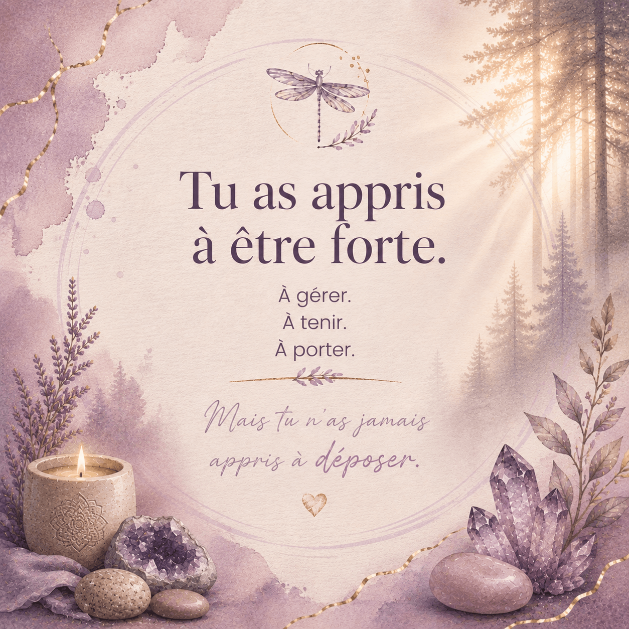 Tu as appris à être forte.