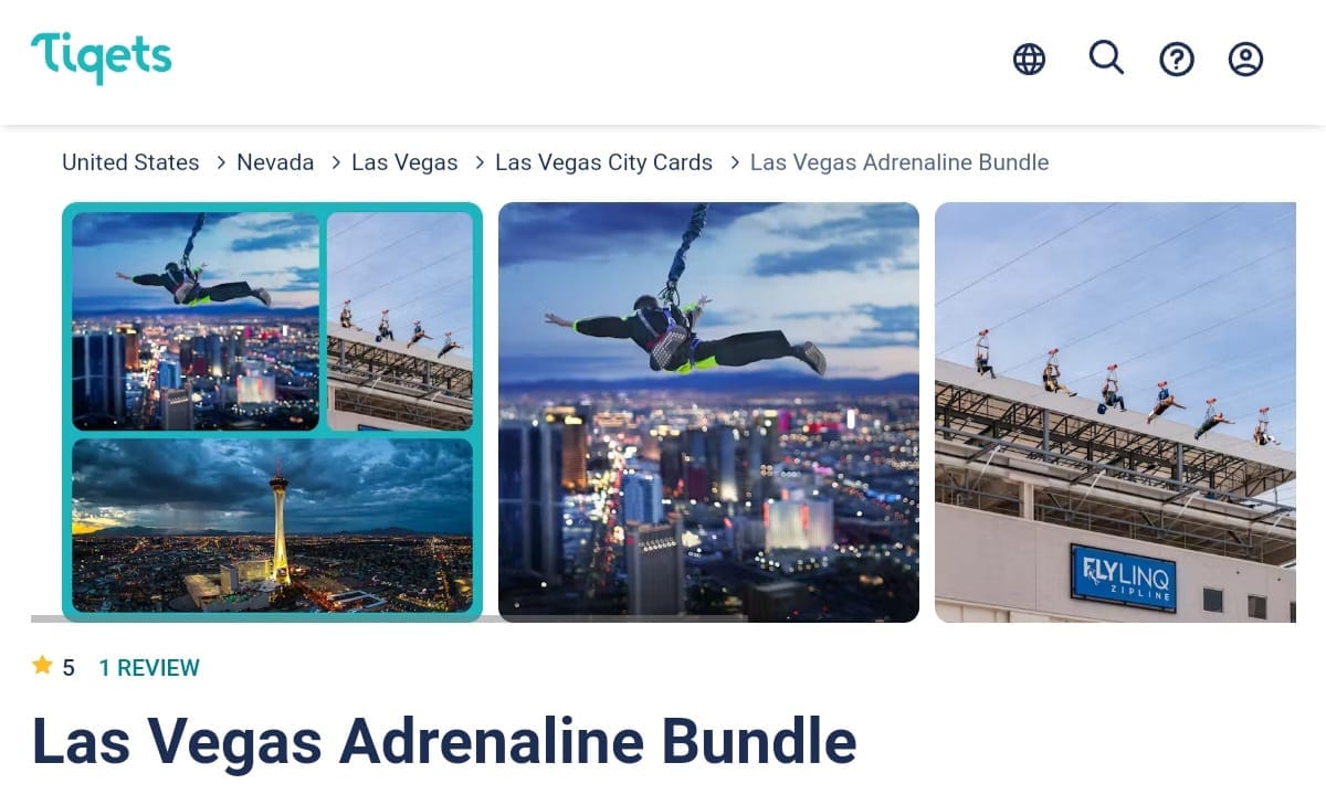 Tiqets: Las Vegas Adrenaline Bundle