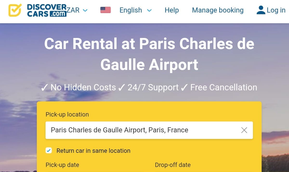 DiscoverCars: Car Rental Paris Charles de Gaulle Airport (CDG)