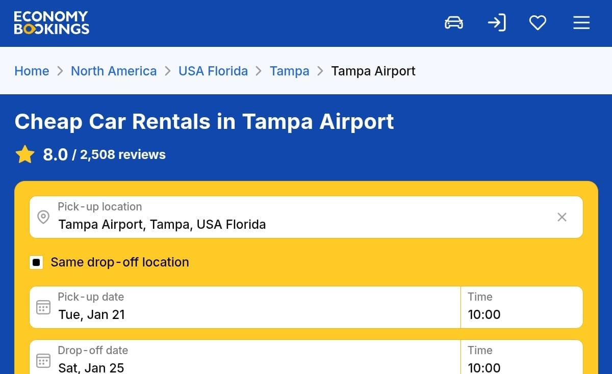 Economybookings: Rent a car in Orlando